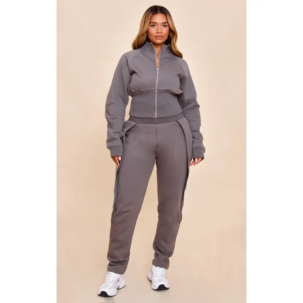Shape Charcoal High Waisted Pleat Front Cocoon Sweatpants