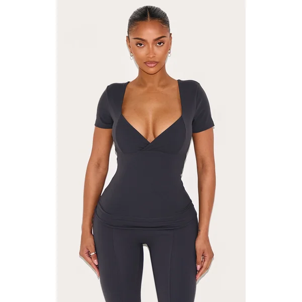 Shape Charcoal Sculpt Active Sweetheart Short Sleeve Top