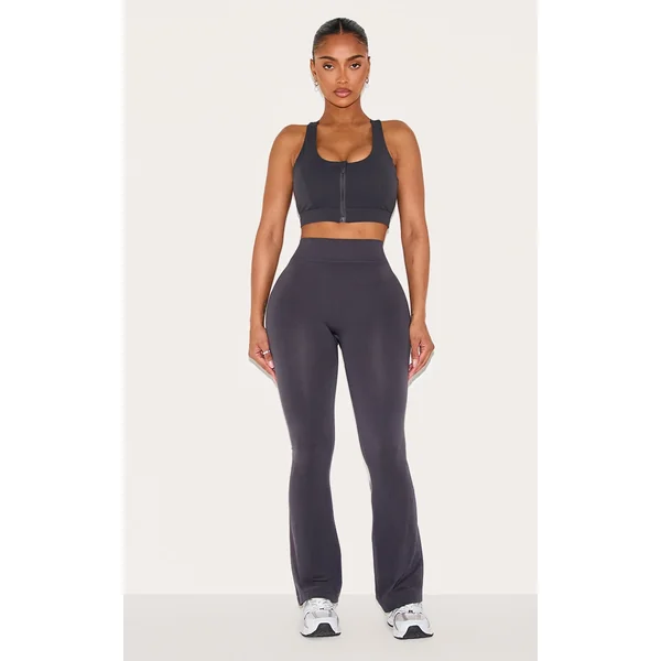Shape Charcoal Seamless Active Highwaisted Ruched Bum Flares