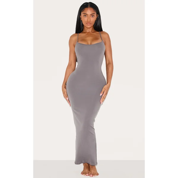 Shape Charcoal Stretch Seamless Strappy Maxi Dress