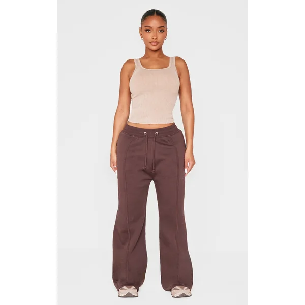 Shape Chocolate Binded High Waist Wide Leg Sweatpants