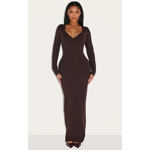 Shape Chocolate Sculpt Sweetheart Neck Maxi Dress