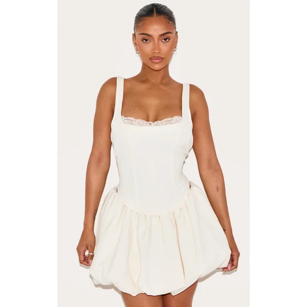 Shape Cream Lace Trim Corset Top