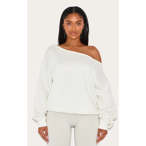 Shape Cream Sweat Raw Edge Slouch Sweatshirt