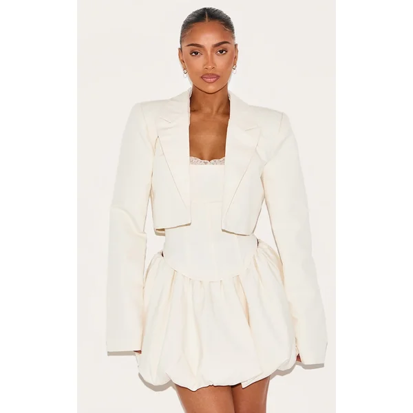 Shape Cream Tailored Cropped Blazer