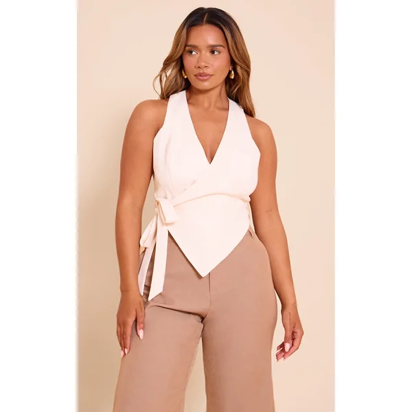 Shape Cream Tailored Tie Side Vest