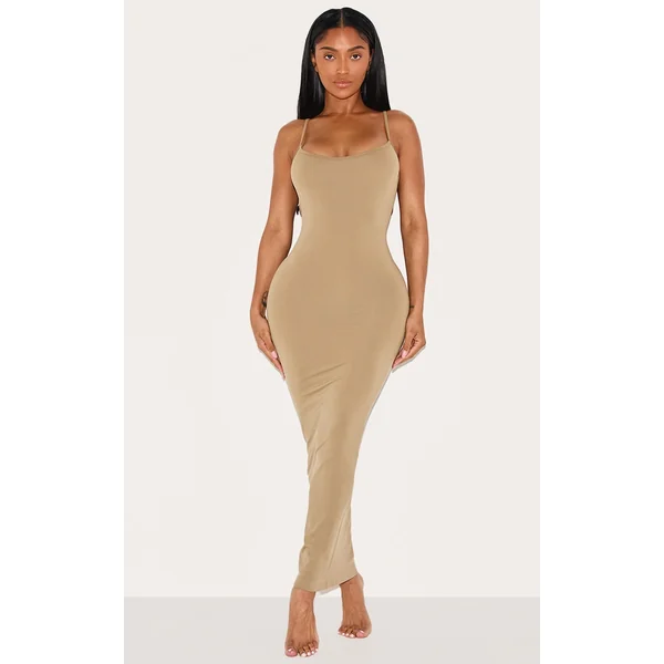 Shape Dark Olive Stretch Seamless Strappy Maxi Dress