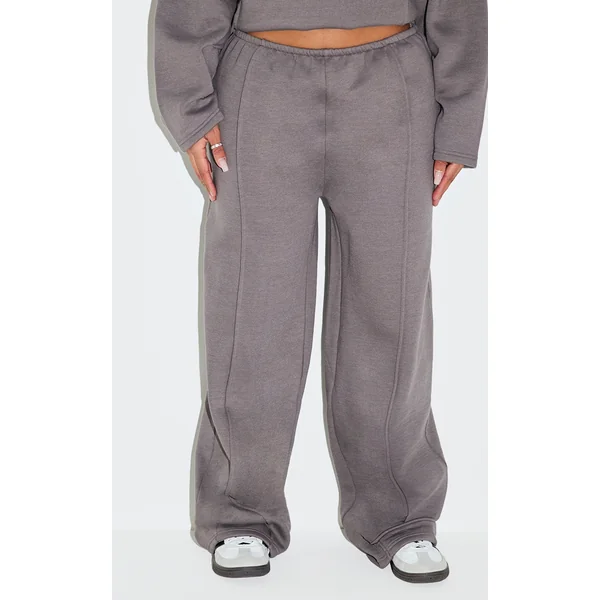 Shape Dove Grey Highwaisted Pintuck Wide Leg Sweatpants