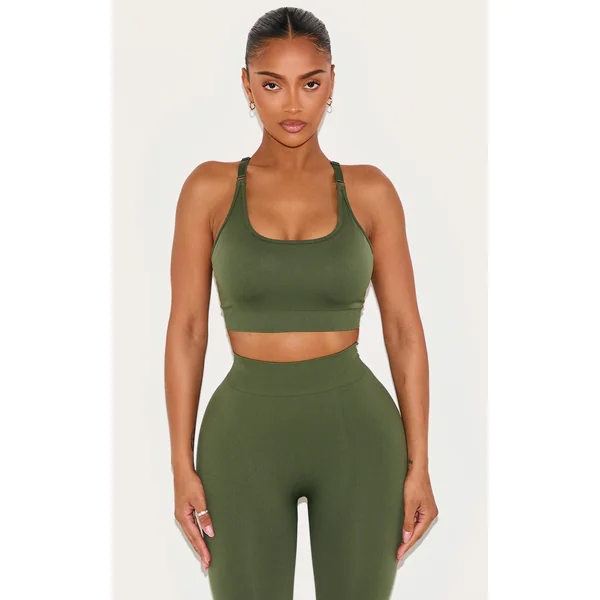 Shape Forest Green Seamless Active Cupped Sports Bra