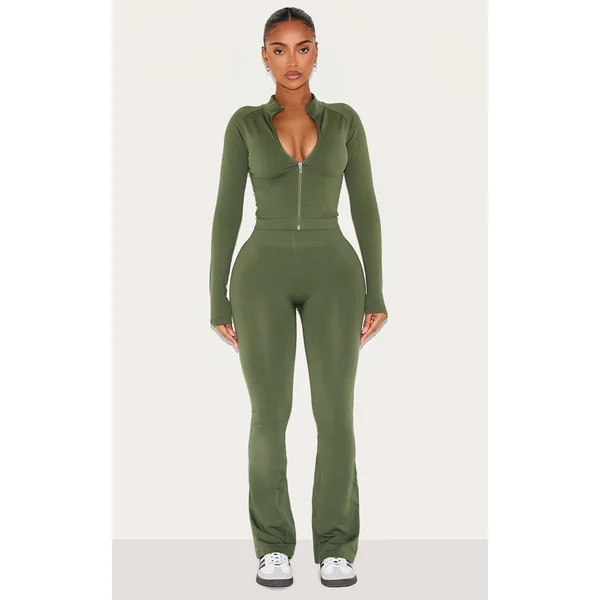Shape Forest Green Seamless Active Highwaisted Ruched Bum Flares