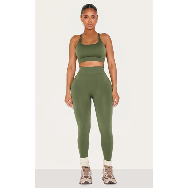 Shape Forest Green Seamless Active Ruched Bum Highwaisted Leggings