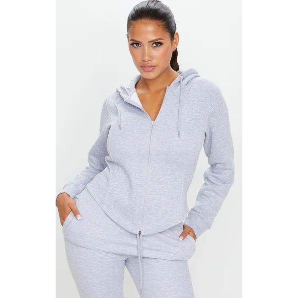 Shape Grey Corset Detailed Zip Up Hoodie