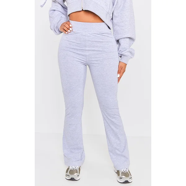 Shape Grey Marl Cotton High Waist Flared Pants