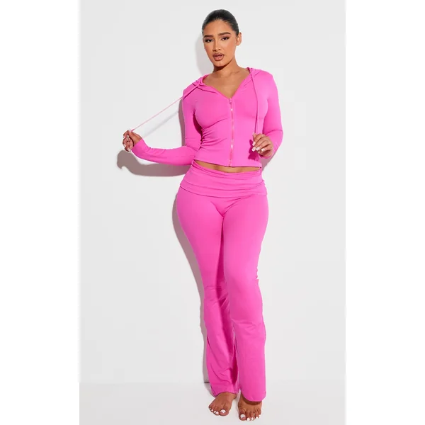Shape Hot Pink Sculpted Foldover Waist Flare Pants