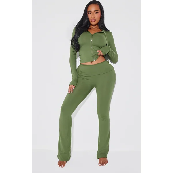 Shape Khaki Sculpted Foldover Waist Flare Pants