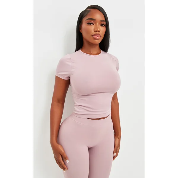 Shape Mauve Stretch Seamless Short Sleeve Longline Top