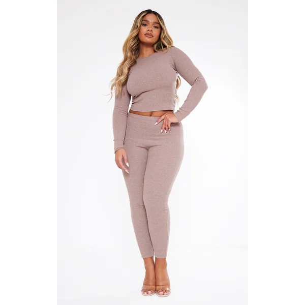 Shape Mocha Marl Rib Leggings