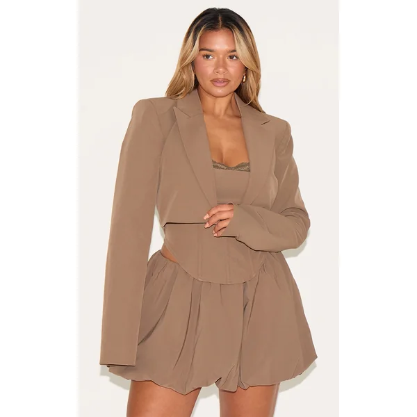 Shape Mocha Tailored Cropped Blazer