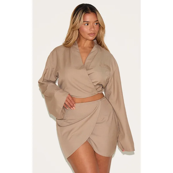 Shape Mocha Tailoring Wrap Over Mini Skirt