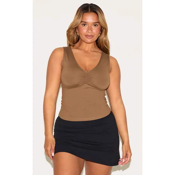 Shape Mushroom Sculpt Ruched Bust Sleeveless Top