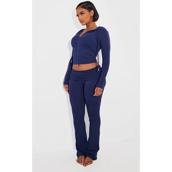 Shape Navy Sculpted Foldover Waist Flare Pants