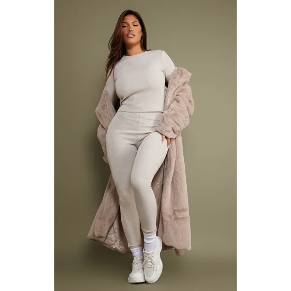 Shape Oatmeal Marl Rib Leggings