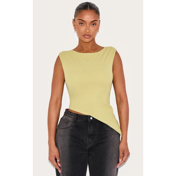 Shape Olive Built In Bra Sculpt Off The Shoulder Asymmetric Top