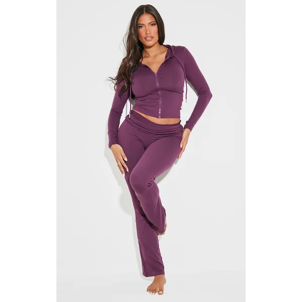 Shape Plum Stretch Sculpted Foldover Waist Flare Pants