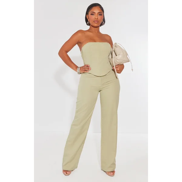 Shape Sage Green Woven Low Rise Pants