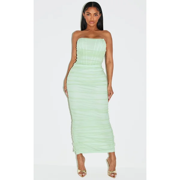 Shape Sage Mesh Corset Bandeau Maxi Dress