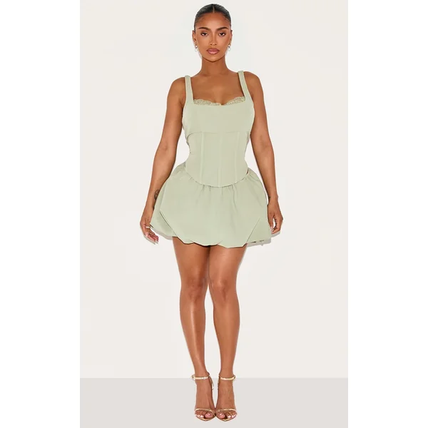 Shape Sage Tailored Puffball Mini Skirt
