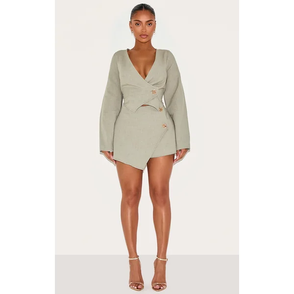 Shape Sage Woven Asymmetric Hammered Skort