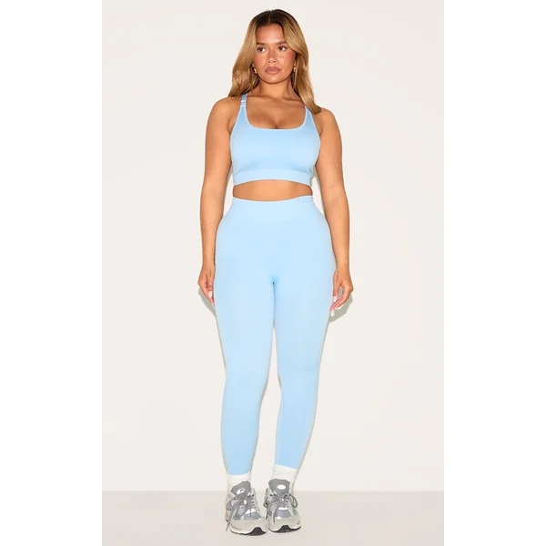 Shape Sky Blue Seamless Active Ruched Bum High Waisted Leggings