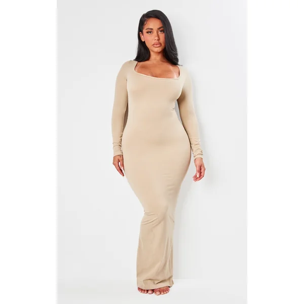 Shape Stone Stretch Seamless Long Sleeve Maxi Dress
