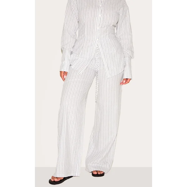 Shape Stone Striped Elasticated Waist Wide Leg Pants