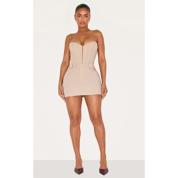 Shape Stone Woven Micro Mini Skirt