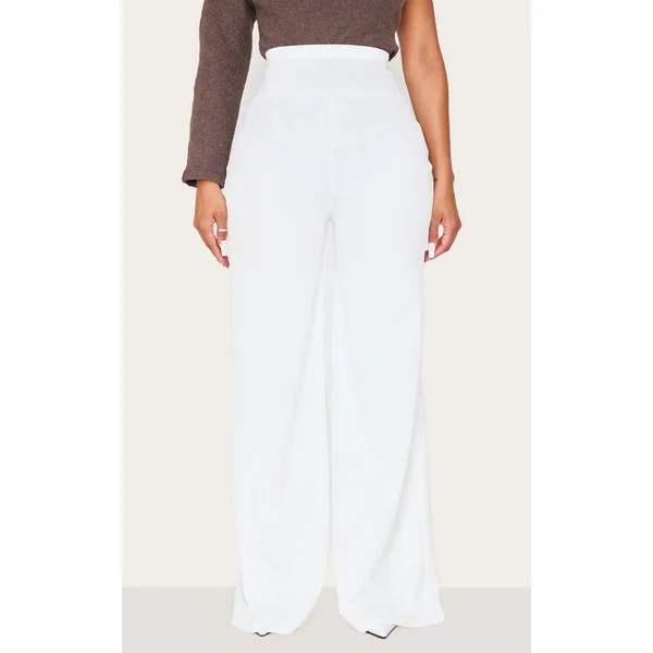 Shape White Bandage Extreme High Waist Wide Leg Pants