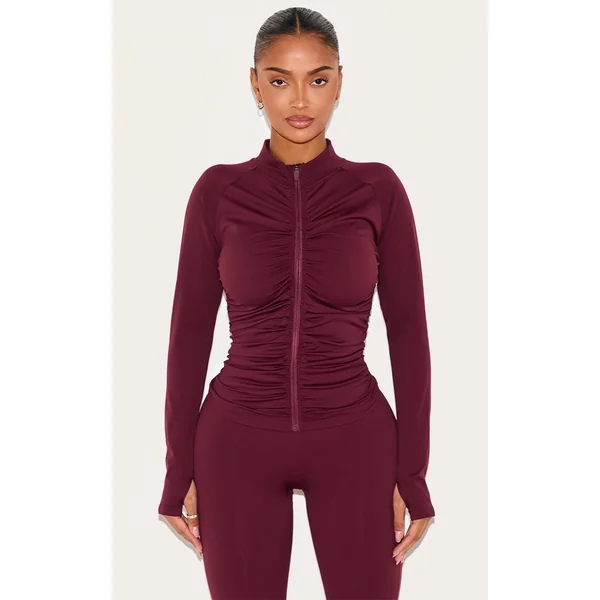 Shape Wine Active Ruched Zip Sports Jacket