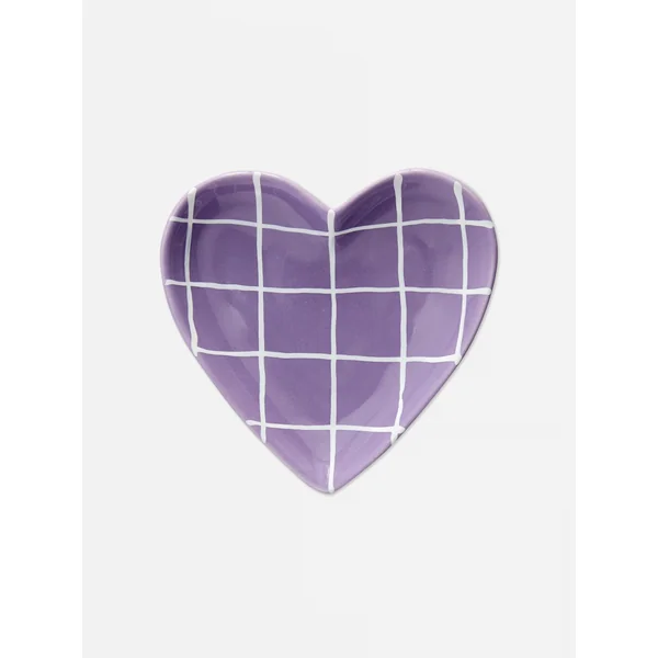 Shaped Check Trinket Dish - Purple
