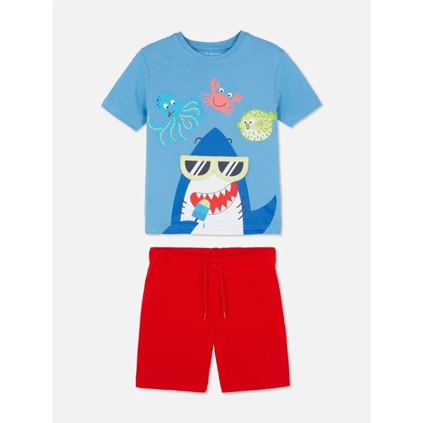 Shark T-Shirt and Shorts - Multi