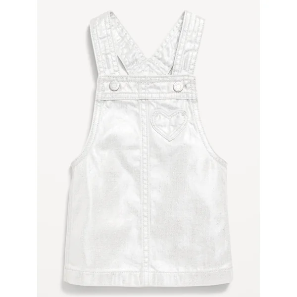 Shiny Heart-Pocket Skirtall Dress for Baby - Silvery Silver