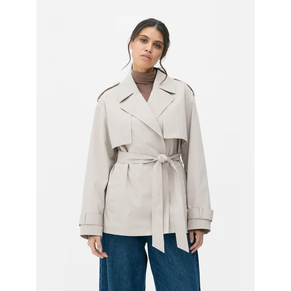 Short Belted Trench - Stone