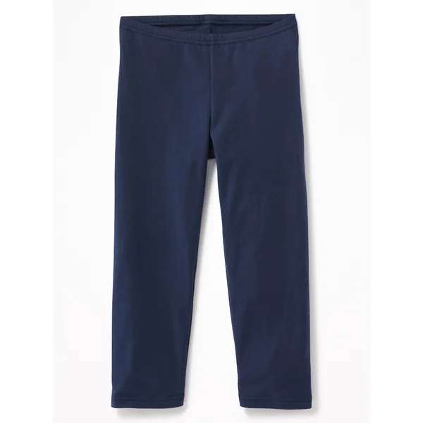 Short Crop Jersey Leggings for Girls - Dark Sea Blue