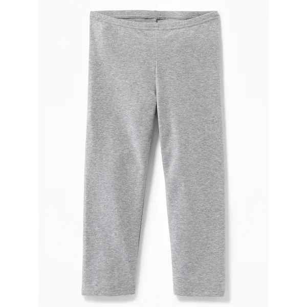Short Crop Jersey Leggings for Girls - Heather Gray