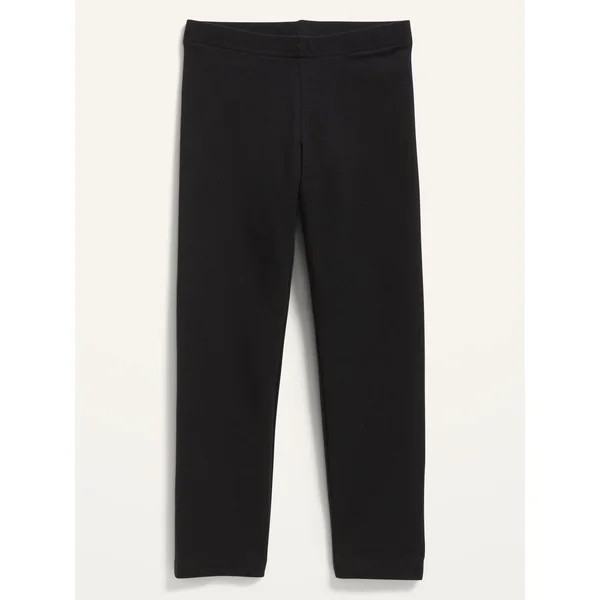 Short Crop Jersey Leggings for Girls - New Black