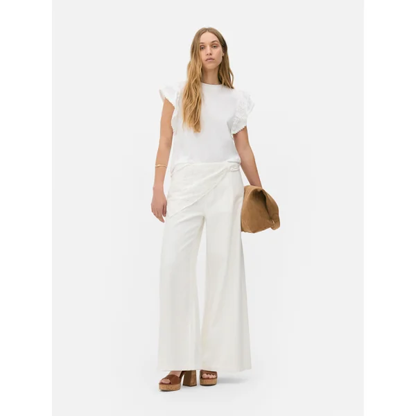 Short Sleeve Eyelet Tee - White