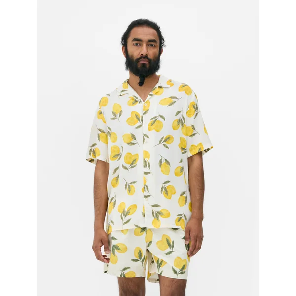 Short Sleeve Lemon Shirt - White