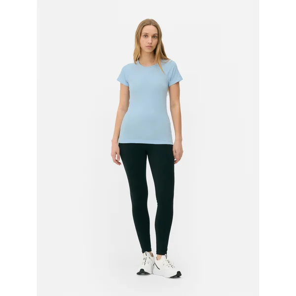 Short Sleeve Seamless Performance Top - Light Blue