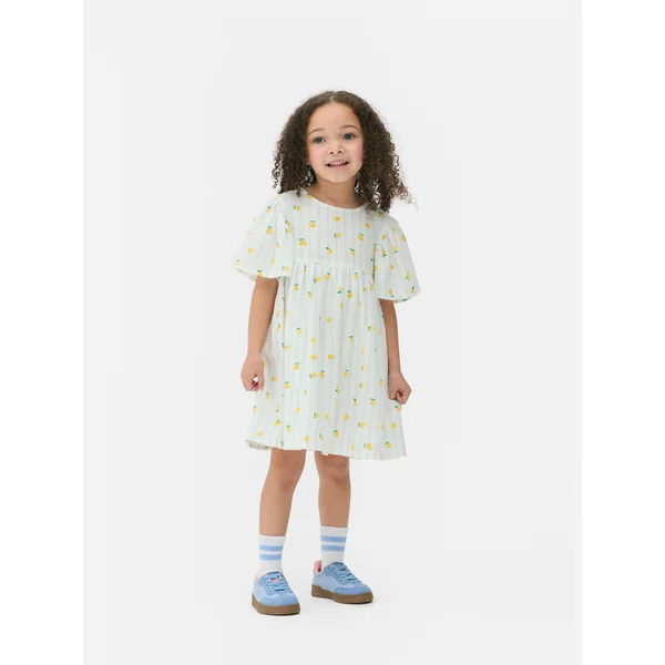 Short Sleeve Smock Dress - White