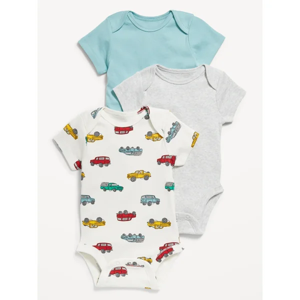 Short-Sleeve Bodysuit 3-Pack for Baby - Truck